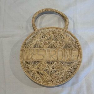 Lingua Franca NY Strong Handcrafted Woven Straw Bag